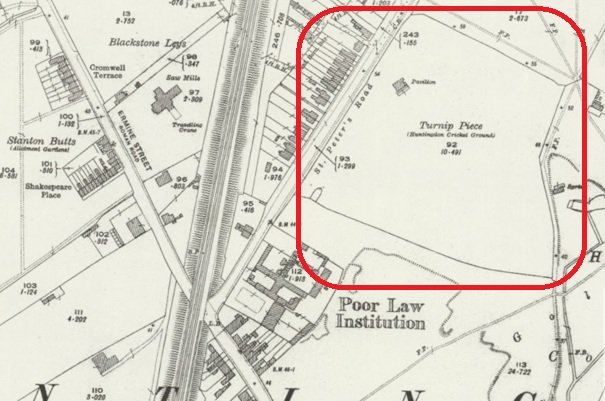 Huntingdon - Cricket Ground : Map credit National Library of Scotland